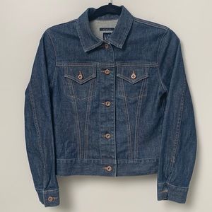 Gap Dark Blue Denim Jean Jacket Stretch Short XS NWOT